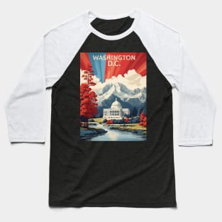 Washington DC United States of America Tourism Vintage Poster Baseball T-Shirt